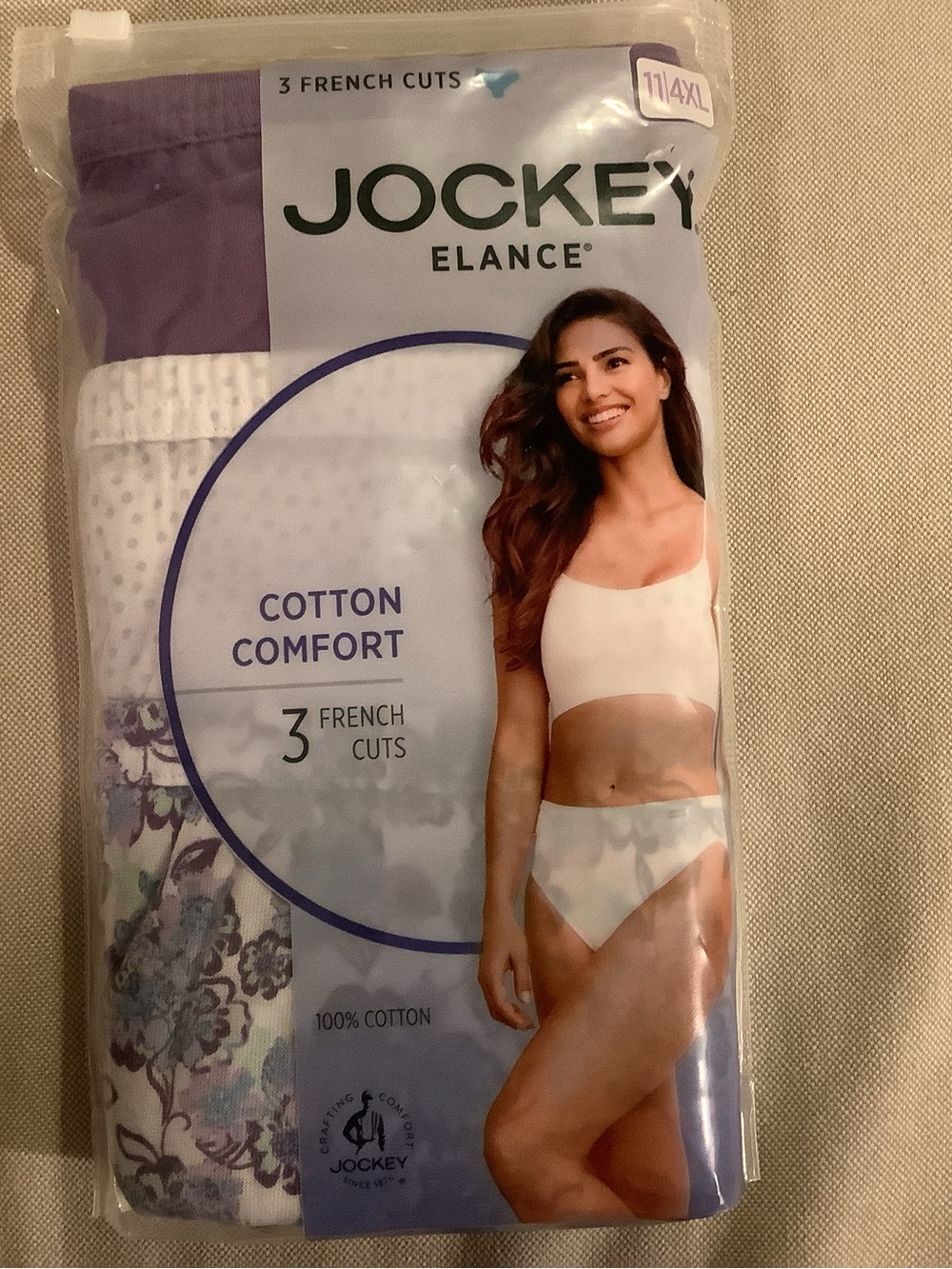 Jockey Women's Cotton Comfort French Cut Panties - Purple, White, Floral